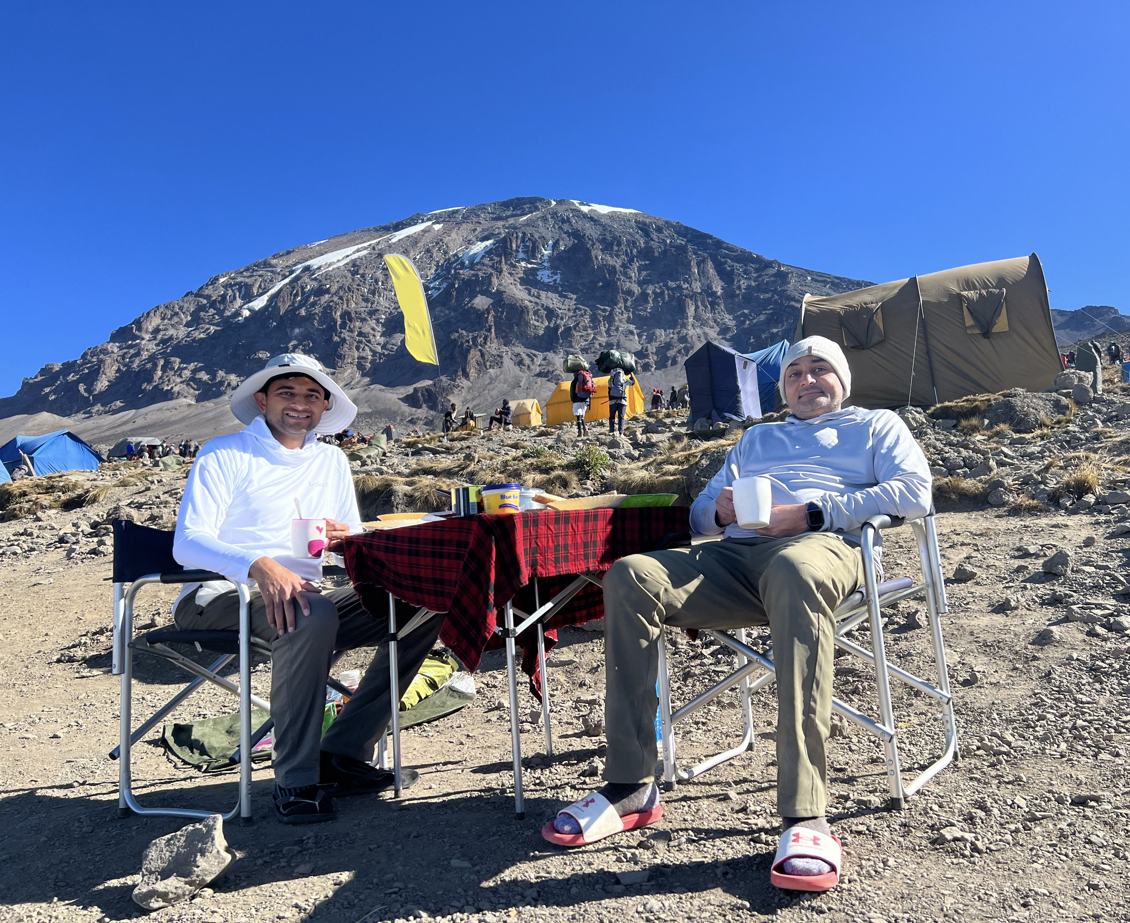 Happy hikers on Kilimanjaro